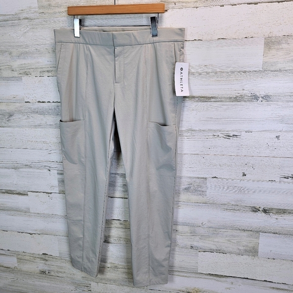 Athleta Women Wander Stash Skinny Pants 16 Light Gray Water Repellent Activewear - Picture 3 of 13
